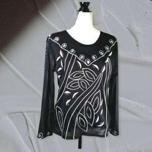 Compliments Sheer Lined Top With Embellishment.